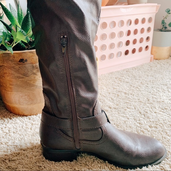 Rampage Brown Knee-High Boots - Picture 9 of 11